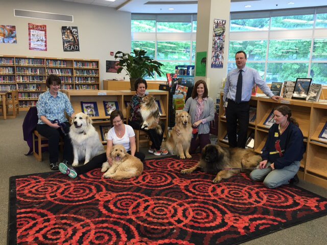 MrLaurieWMS's tweet photo. @WilliamsburgAdm #APSWHOLECHILD Therapy dogs visit Williamsburg to support all students - what a great day! https://t.co/QH0jMZhwfu