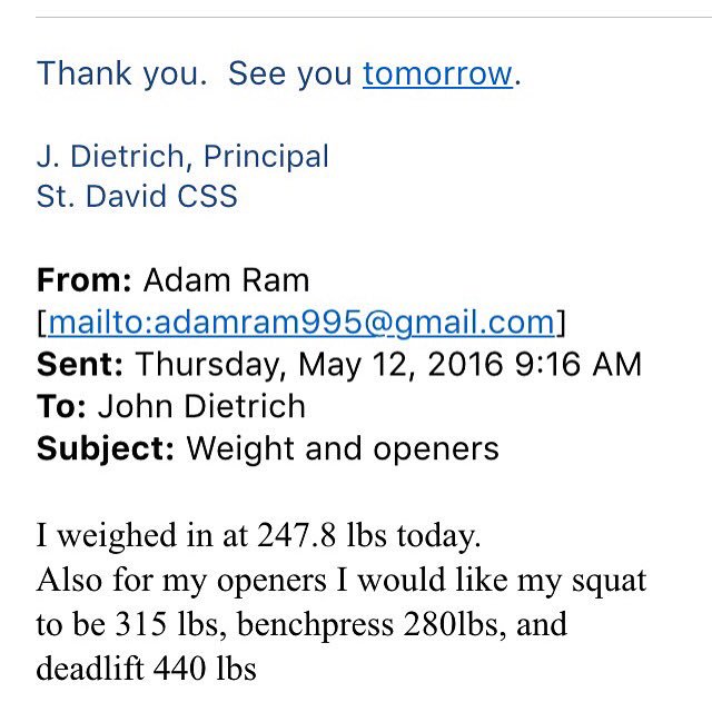 DocRamStrong's tweet image. #powerlifting meet openers and weight