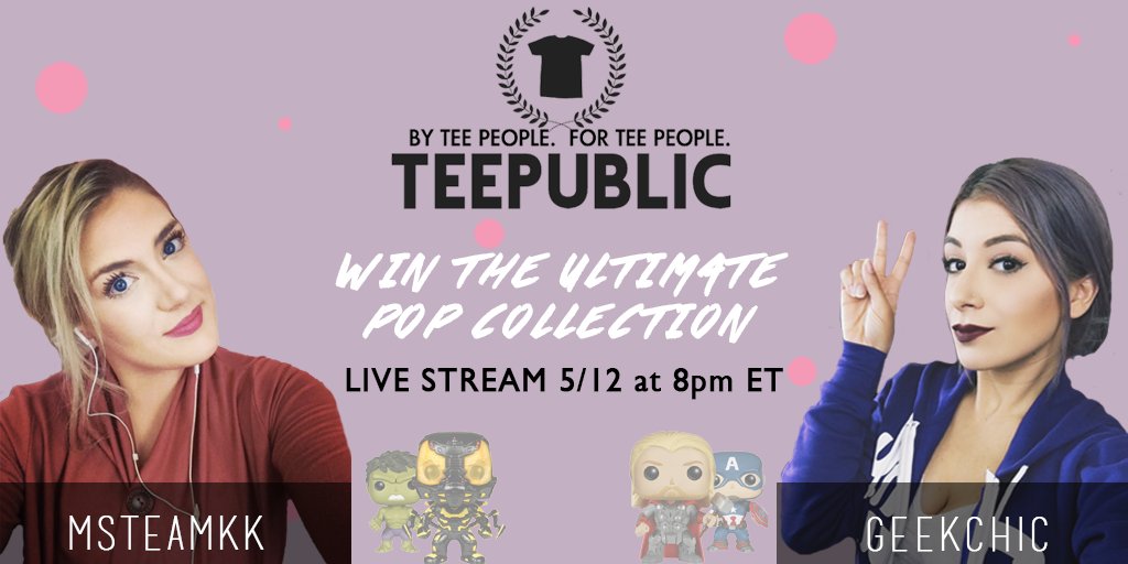 TONIGHT 8pm ET: The Ultimate POP stream + #giveaway presented by @teepublic. Enter to win! bit.ly/1Oj5Jbc