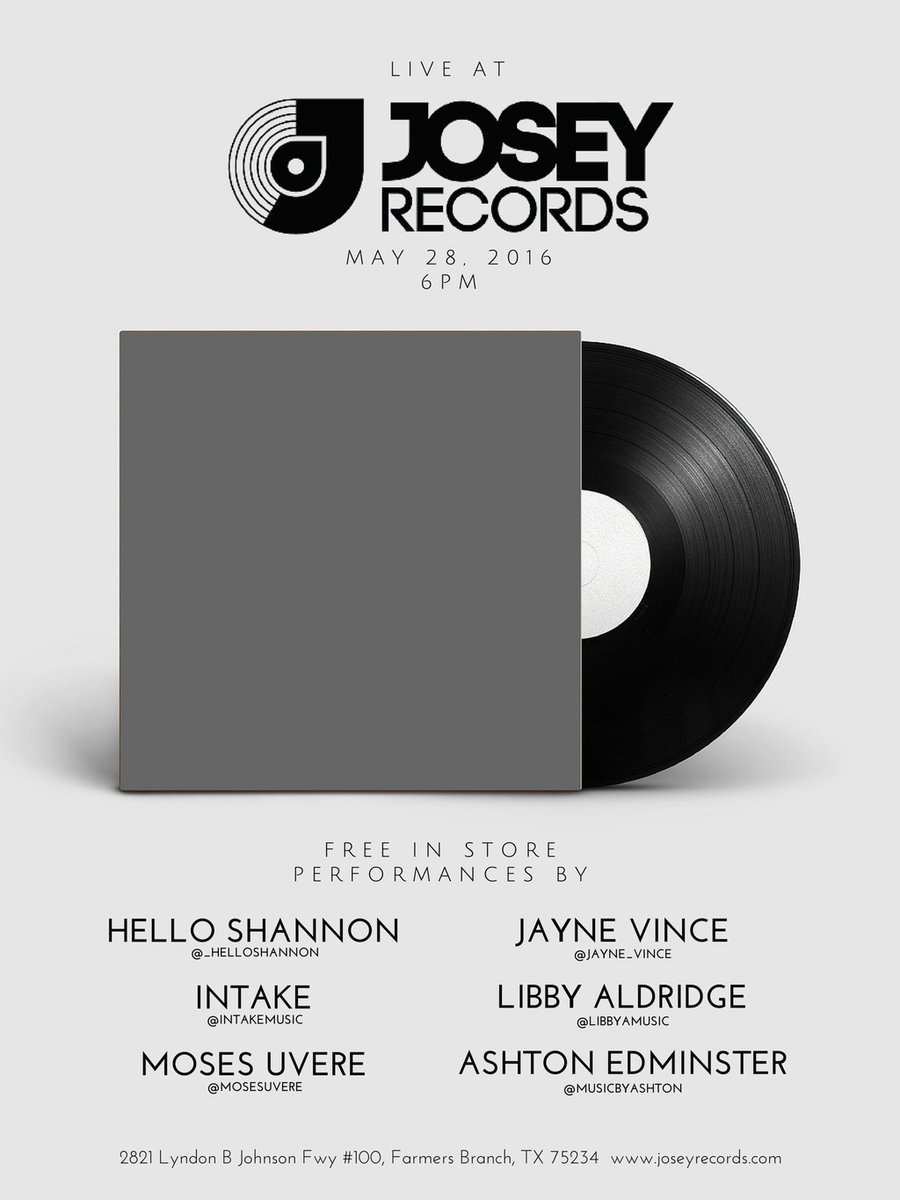LibbyAMusic's tweet photo. May 28th at 6pm - LIVE in store concert at @JoseyRecords!! #LibbyAMusic #femaleartist #popmusic https://t.co/rHRAqaO3iM