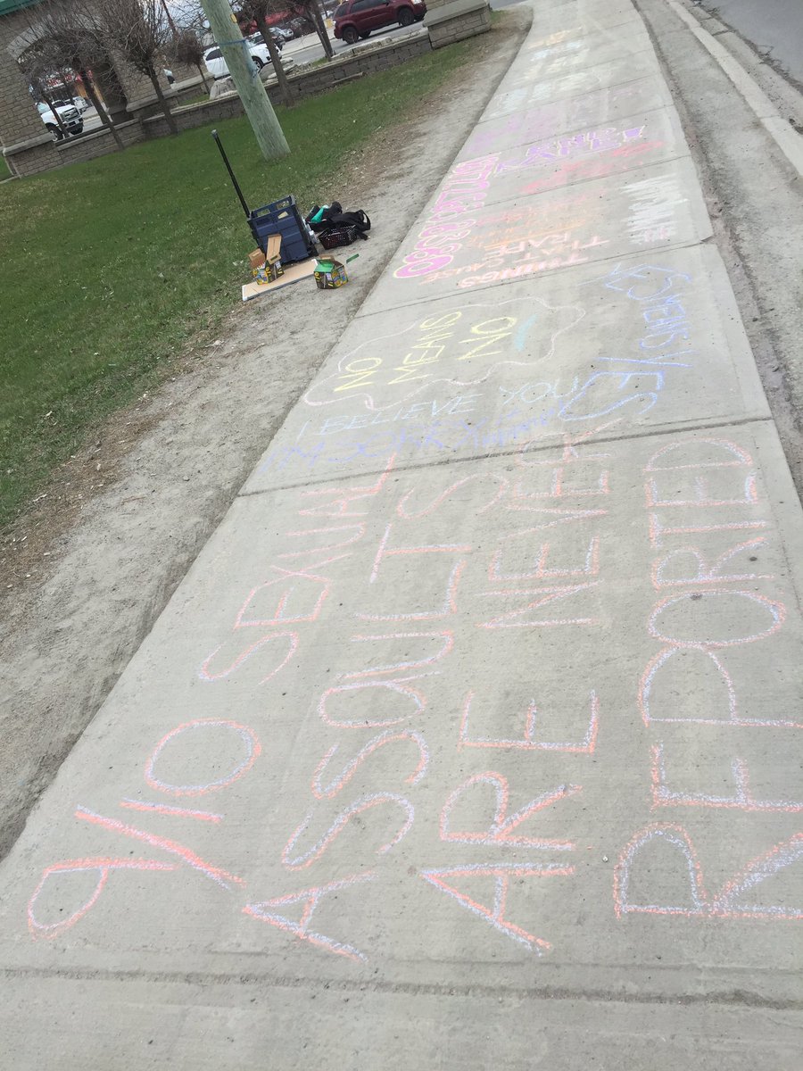 TAWCTimmins's tweet photo. Out chalking by Hollinger Park in #Timmins for #MaySAAM https://t.co/u3W4dKZDVg