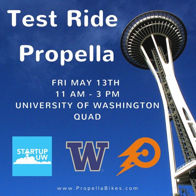 SeaTechBlog's tweet image. Attention #SeattleBikers: Test ride @propellabikes tomorrow at the #UDUBquad