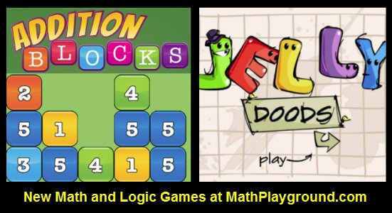 mathplayground's tweet photo. New games! Build bigger numbers with Addition Blocks. Solve puzzles with the Jelly Doods. https://t.co/BxLFlLr6pT https://t.co/kisivcZ4Pk