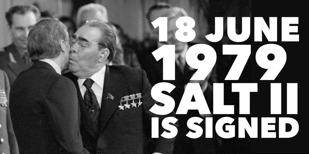 Cademy_info's tweet photo. 18 June 1979. SALT II treaty is signed by the United States and the #Soviet Union https://t.co/95XL4chruZ #ColdWar https://t.co/3I3hEMTgxa