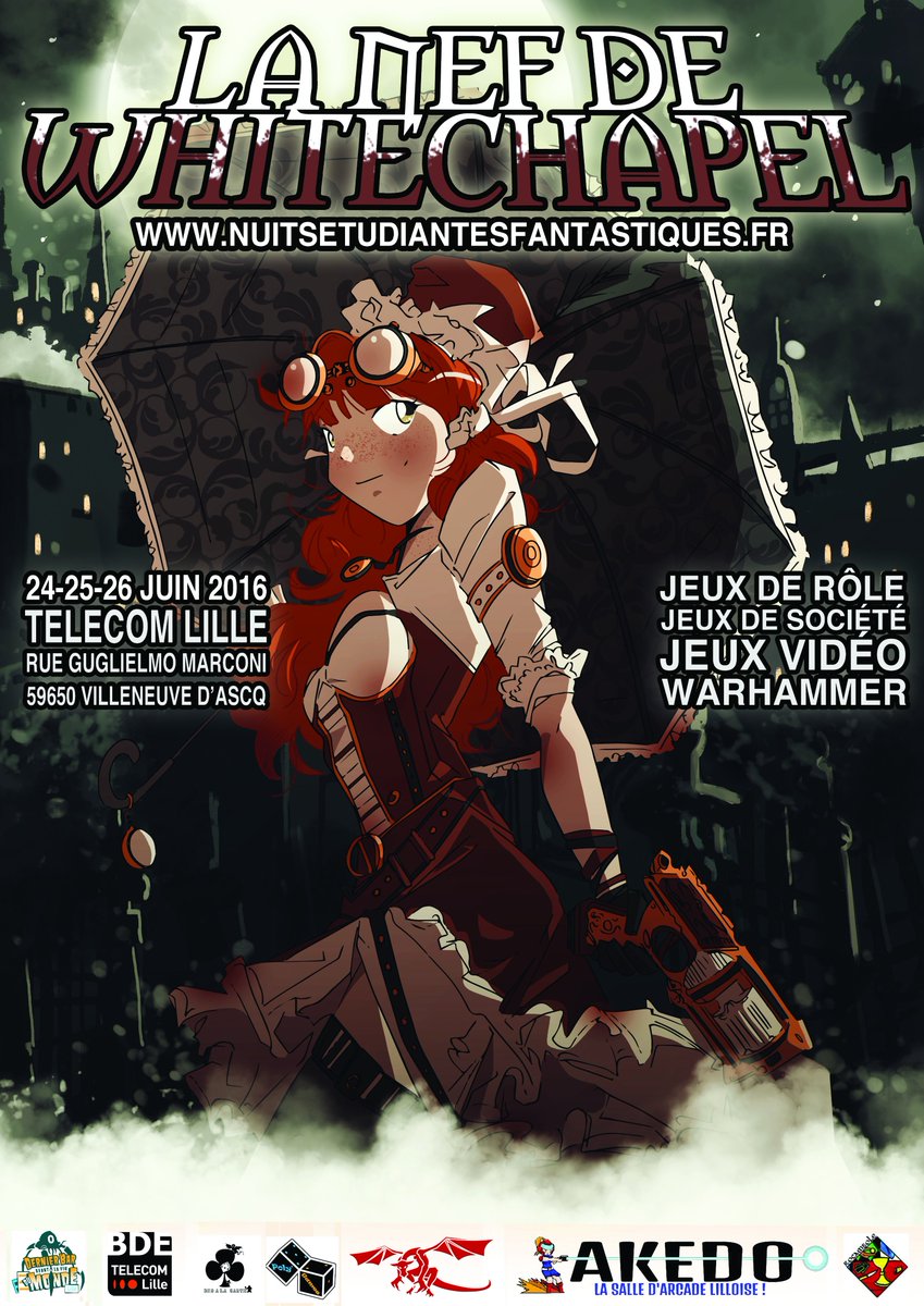 Du 24 au 26 juin 2016, @TelecomLille  se transforme pour la 28e édition de <a href="/La_NEF/">La NEF</a> : "la NEF de WhiteChapel"!!