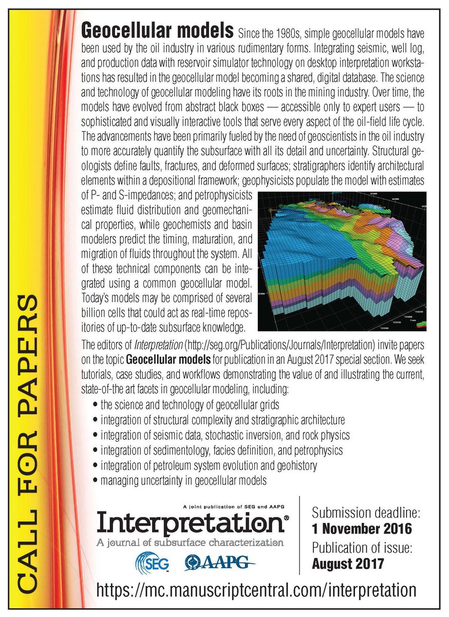 segpublications's tweet photo. We have a new special section in #Interpretation that needs manuscripts! #geocellular
https://t.co/aGMpcfIwps https://t.co/rMWo9xtjPm
