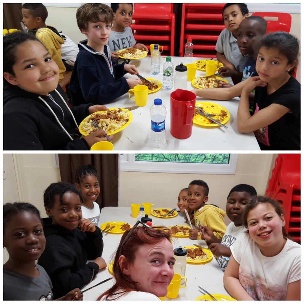 Dinner time. #hungry #tired #happy #bonding #outdoorlearning #healthyactivities #weloveourschool