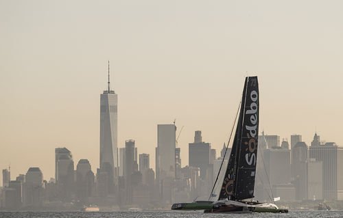 ONE15Brooklyn's tweet photo. 2 boats from @The_Transat safely in BK. @trimaranMACIF followed by @Sodebo_Voile. Next likely arrival: @TeamACTUAL! https://t.co/5i5WrLbUL8