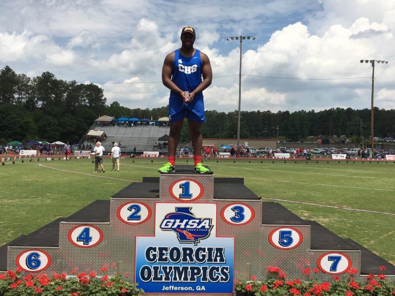 EneasDeveaux's tweet photo. Congrats to Campbell High's Isaiah Rogers for winning the 6A State Championship in the Shot Put two years in a row!! https://t.co/ynPzHOFjr5