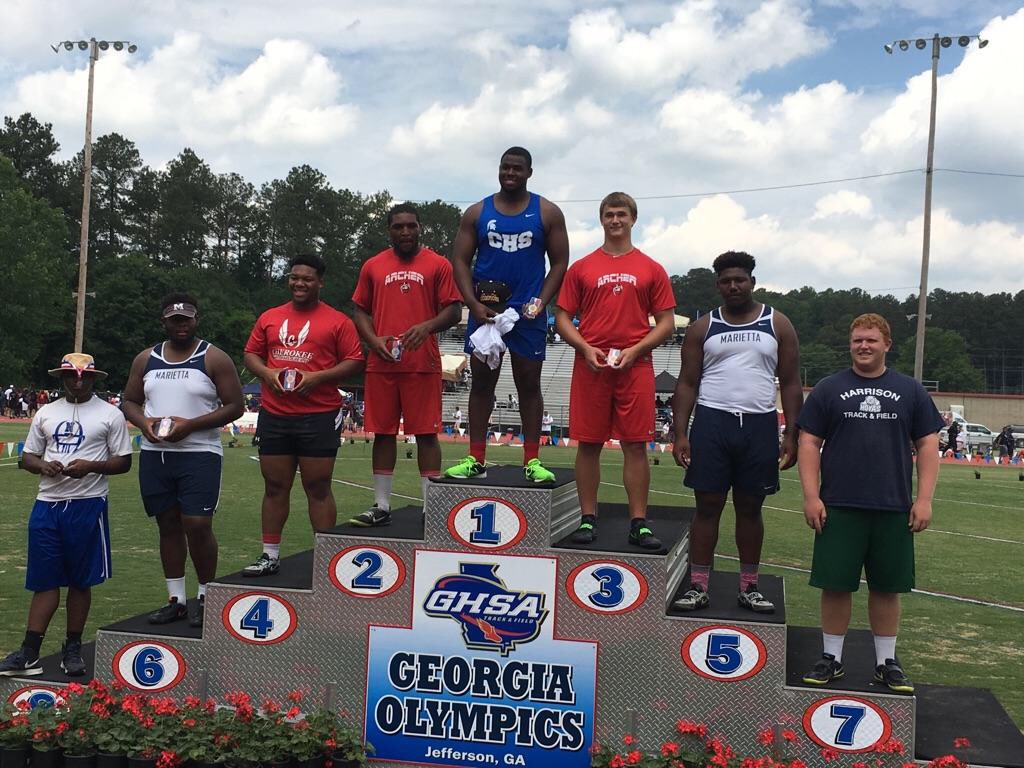 Congrats to Campbell High's Isaiah Rogers for winning the 6A State Championship in the Shot Put two years in a row!!