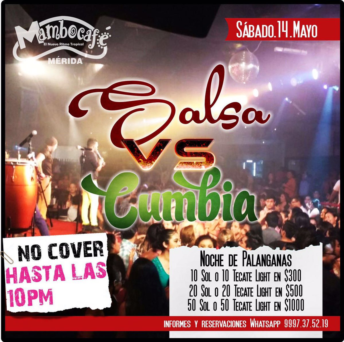 MamboCafeMerida's tweet image. ¡Sábado 14 de Salsa vs Cumbia!, ¿Tú qué eres?¿ #TeamCumbia ó #TeamSalsa ?.