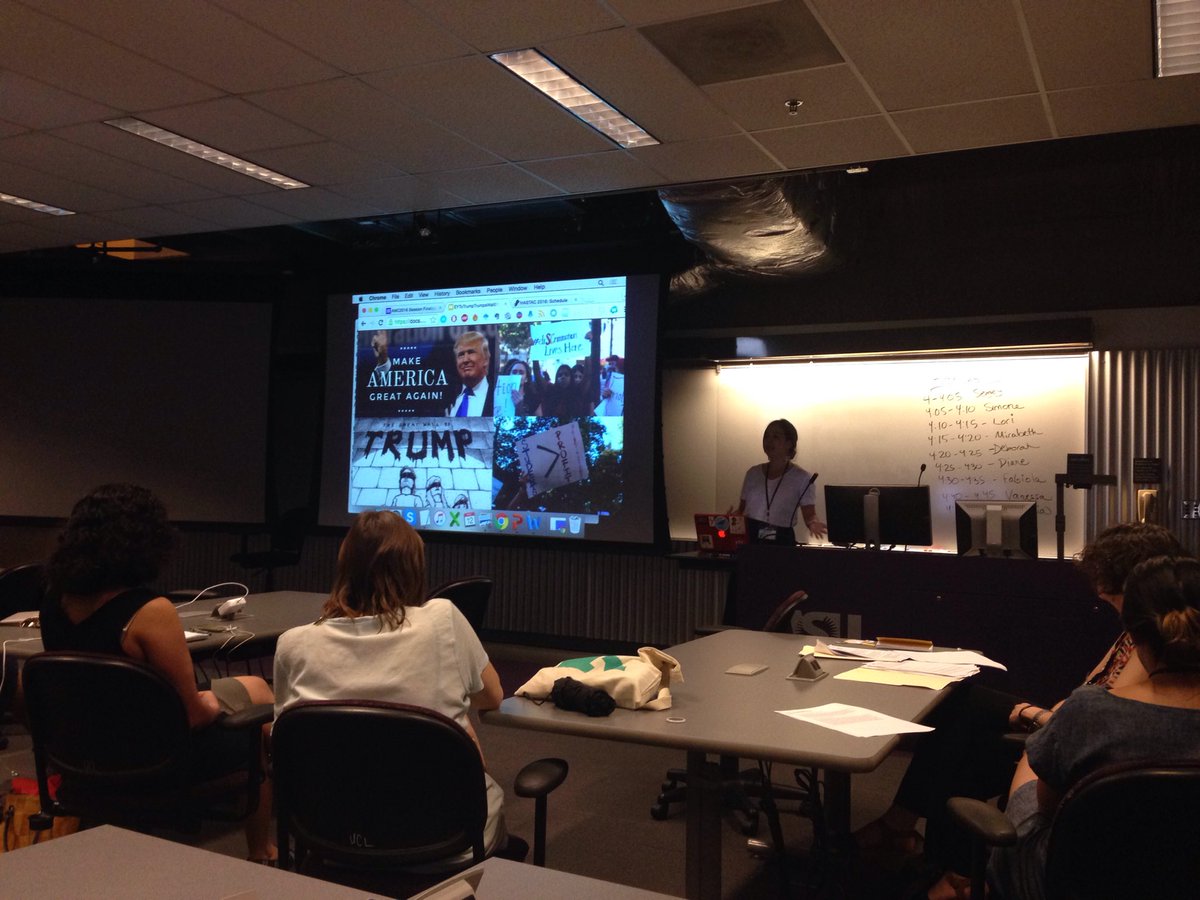 MirabethBraude's tweet photo. participator media, co-creative media, &amp;adversarial design to combat wallbuilding rhetoric #hastac16 @rojapordentro https://t.co/8dugMHUVlW