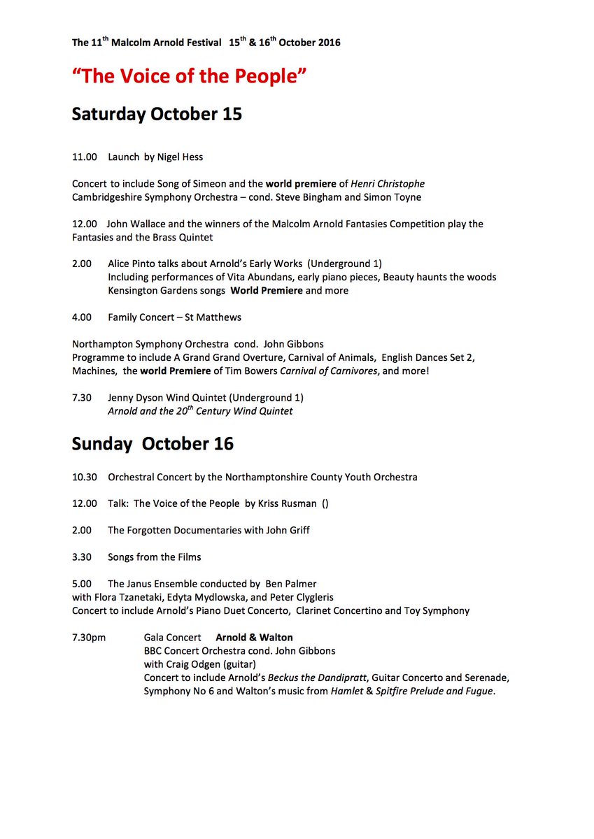 marnoldfestival's tweet image. Delighted to announce details of the 11th Malcolm Arnold Festival 2016! More to be revealed soon!...