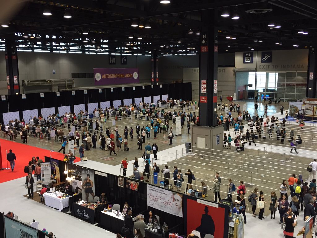 indigogreenroom's tweet image. High above #bookexpoamerica. Panoramic view as well as the signing lines. @BookExpoAmerica