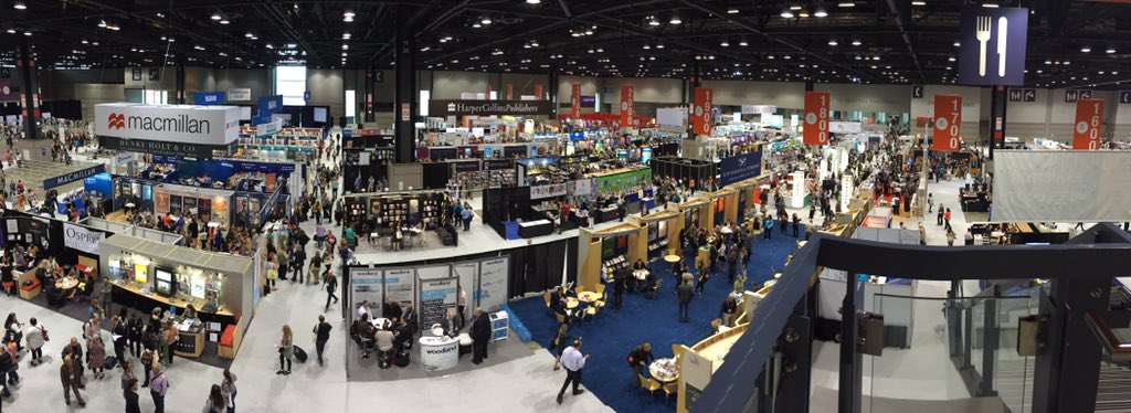 indigogreenroom's tweet image. High above #bookexpoamerica. Panoramic view as well as the signing lines. @BookExpoAmerica