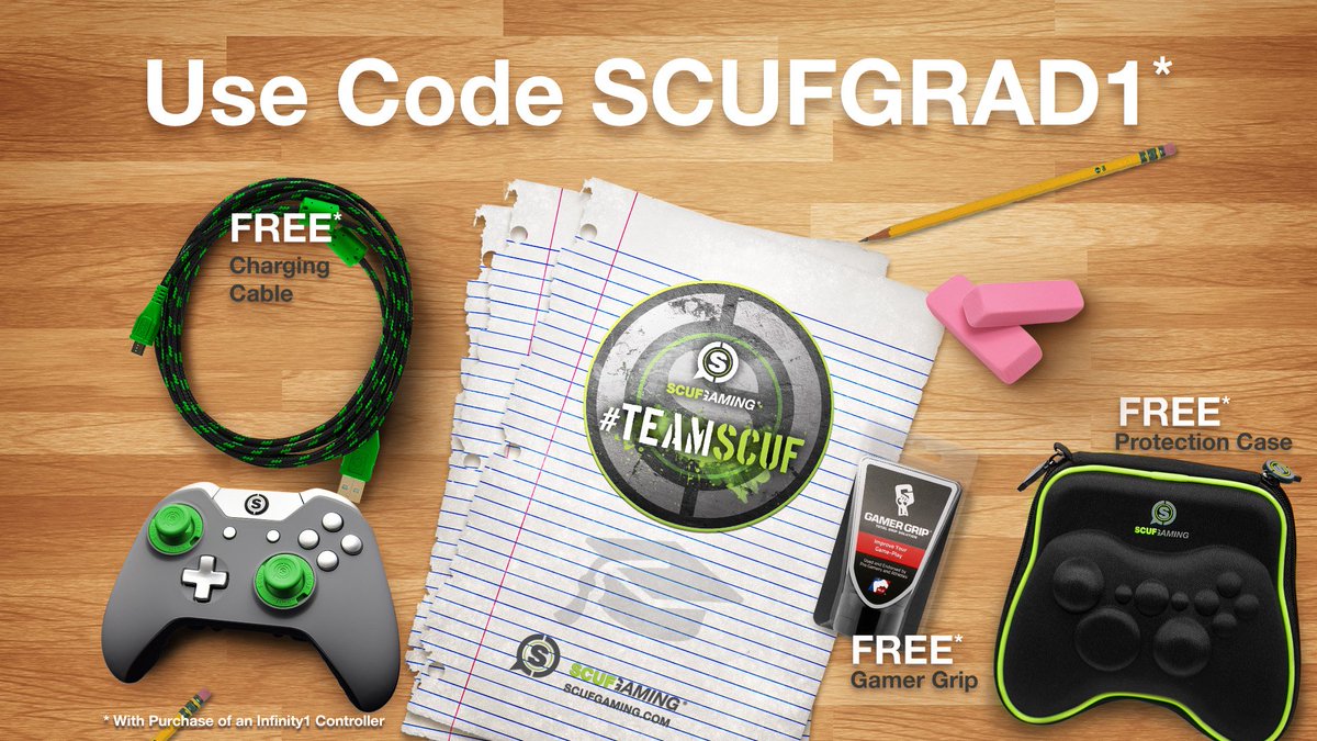 ScufGaming's tweet photo. Our #SCUFGrad Promo is here! Make sure to use code SCUFGRAD1 at checkout for free SCUF Gear
https://t.co/1GVl4xeDja https://t.co/DbAdoi7pGR