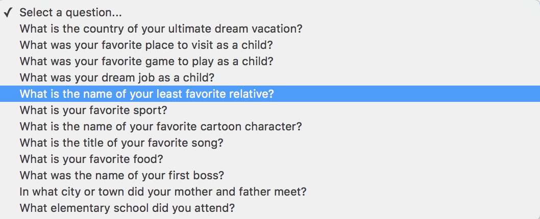 ZackBornstein's tweet photo. This fucking security question is trying to tear my family apart https://t.co/3bsrjS9uZO
