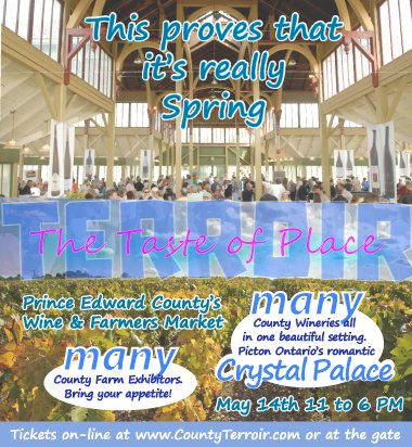 TheCountyWines's tweet photo. This proves that it's REALLY SPRING > @CountyTerroir Sat 14 May @  #PEC #Ontario. #FarmersMarket + #Wine taste &amp; buy https://t.co/KlnhHyHVeG