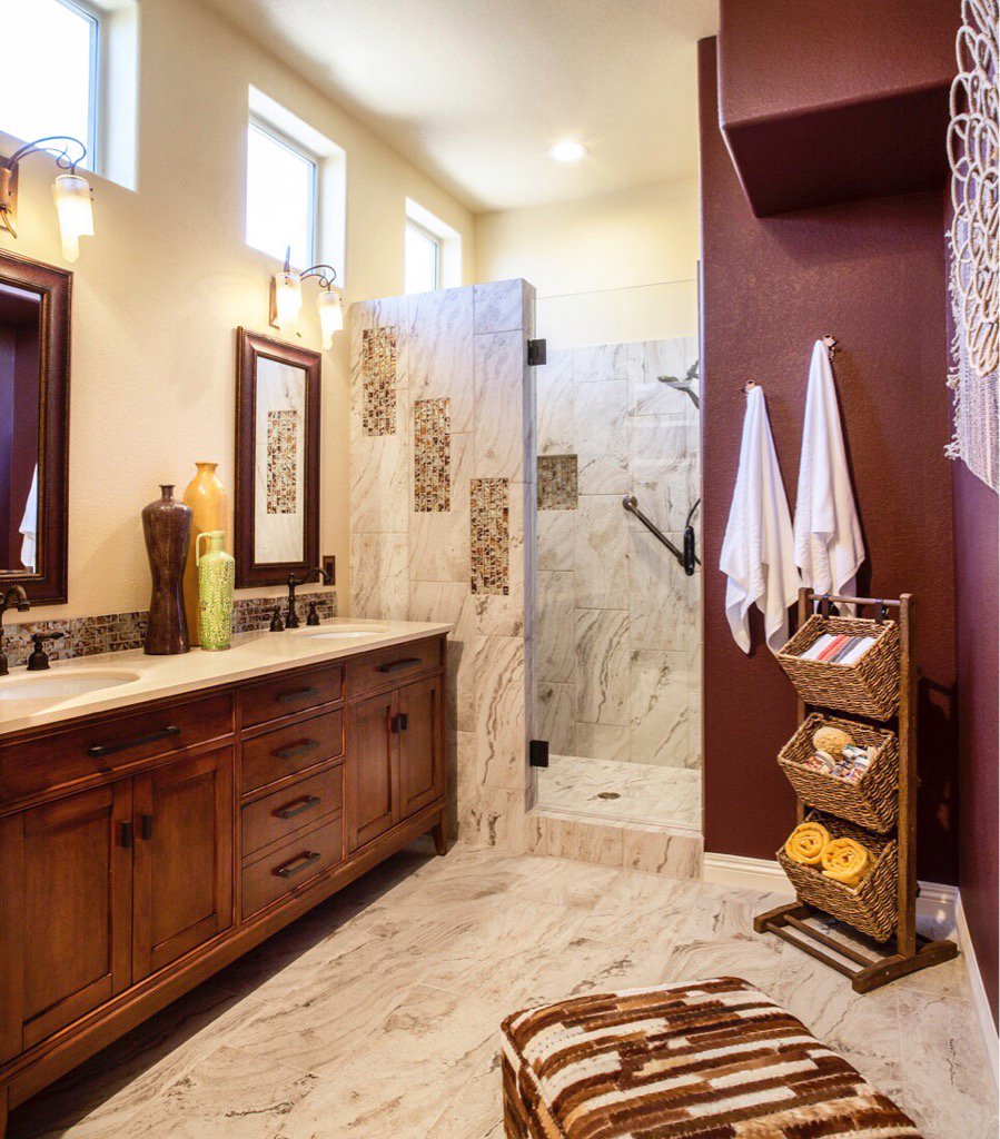 RoomResolution's tweet image. #tbt to this master bath remodel nicknamed #reclaimeddesert. #interiordesign #vegasdesign #desertdesign