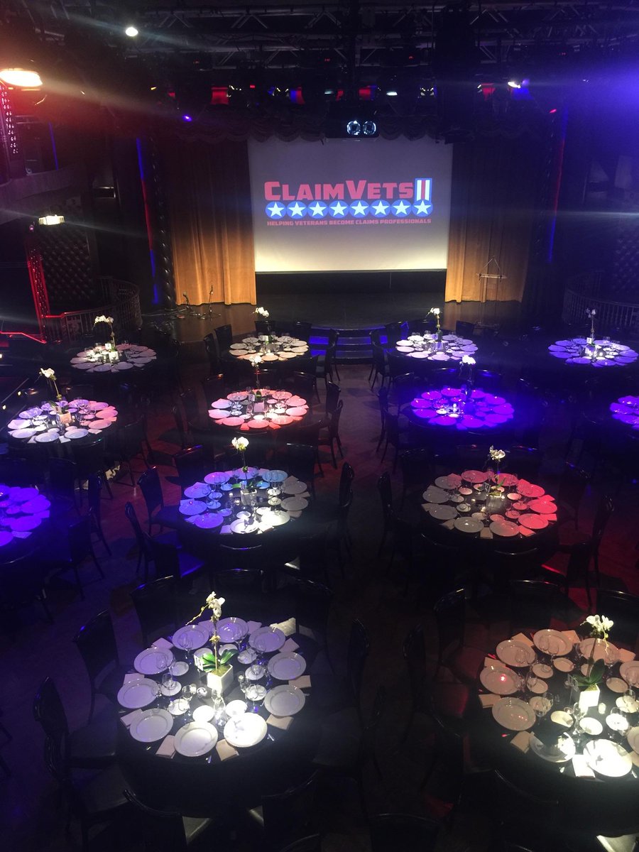 ClaimVets's tweet image. Our Annual Dinner venue looks beautiful for tonight in NYC. Raising $ to place #veterans in #insurance #claims jobs.