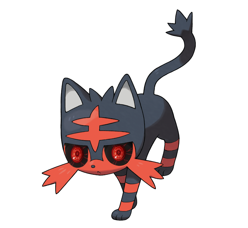 AnimeMangaTweet's tweet image. Litten, el Poké-ghoul que devorará a vuestros Pokémon mientras dormís.