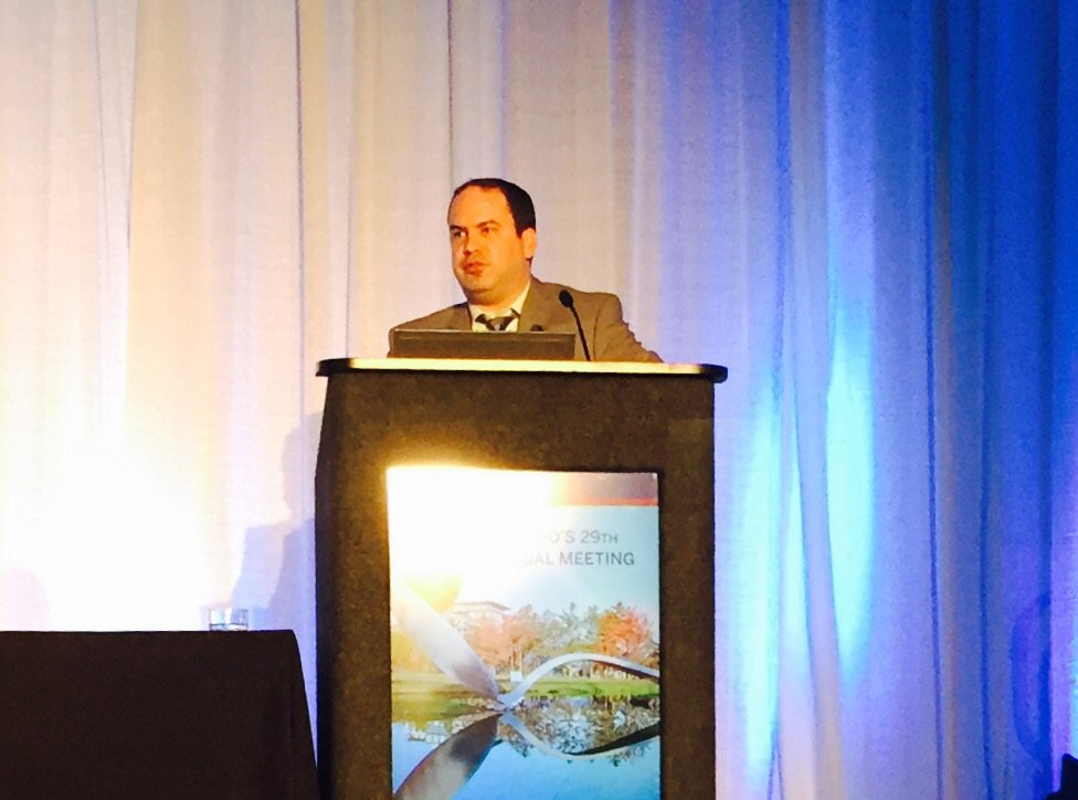 DFBC_PedCare's tweet photo. Dr Marron: Families have positive perception of genomic tumor profiling even when no clinical benefit. #aspho2016 https://t.co/bCzJvFMZ9B