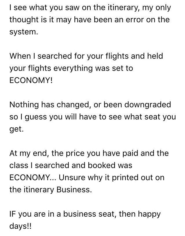SiobhanHilliard's tweet photo. @STATravelCares can someone explain why our itinerary says one thing &amp; your incompetent staff member says otherwise? https://t.co/Z8g98qAmwa