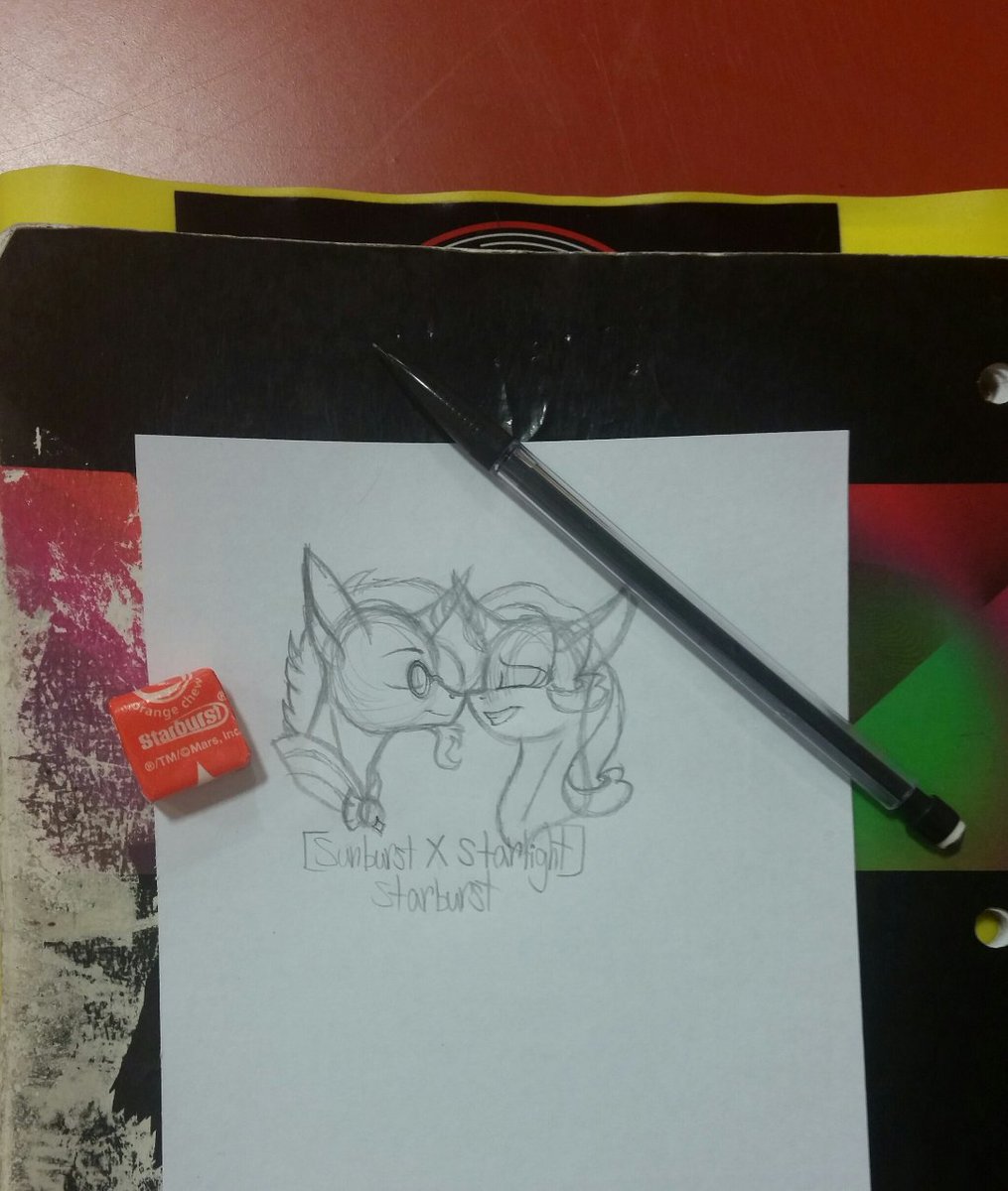 Raritylover152's tweet image. When you&apos;re literally shipping candy. #ponydrawing #schoolsketch #sketch #Starburst #ishipit #straight #candy #myart