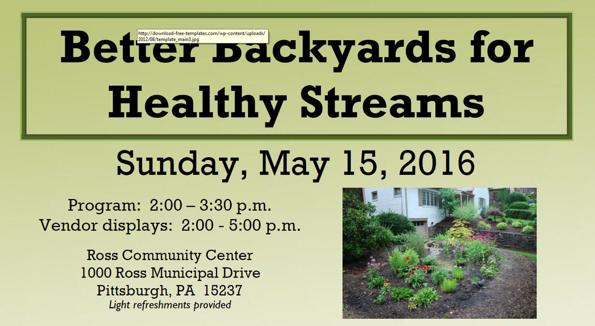 Register here for the Better Backyards for Healthy Streams FREE Workshop this Sunday: 3riverswetweather.org/better-backyar…