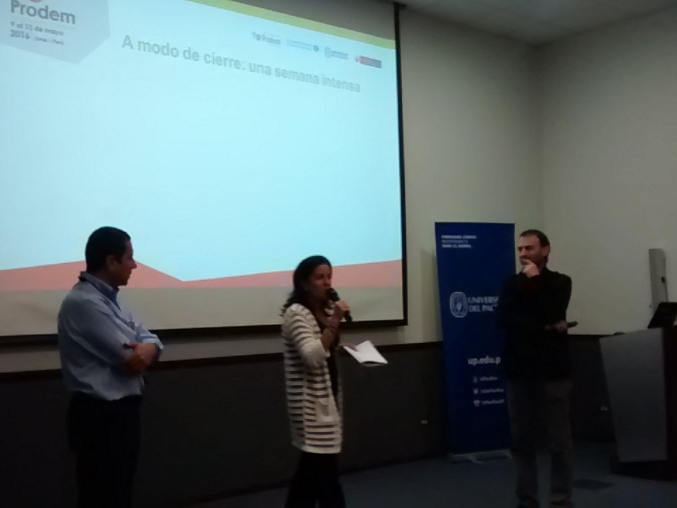 Palabras de cierre de #KarenWeinberger, #JavierSalinas y <a href="/HugoKantis/">Hugo Kantis</a> <a href="/ProDemUNGS/">Prodem</a> <a href="/UdelPacifico/">Universidad del Pacífico</a> #6STProdem