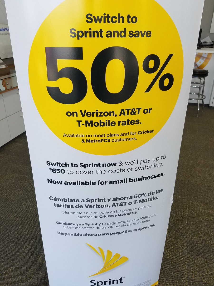 SprintBville's tweet photo. We still have 50% OFF other carriers & NOW available for small business #maketheswitch #sprint4rgv https://t.co/J2tQn9G0lJ