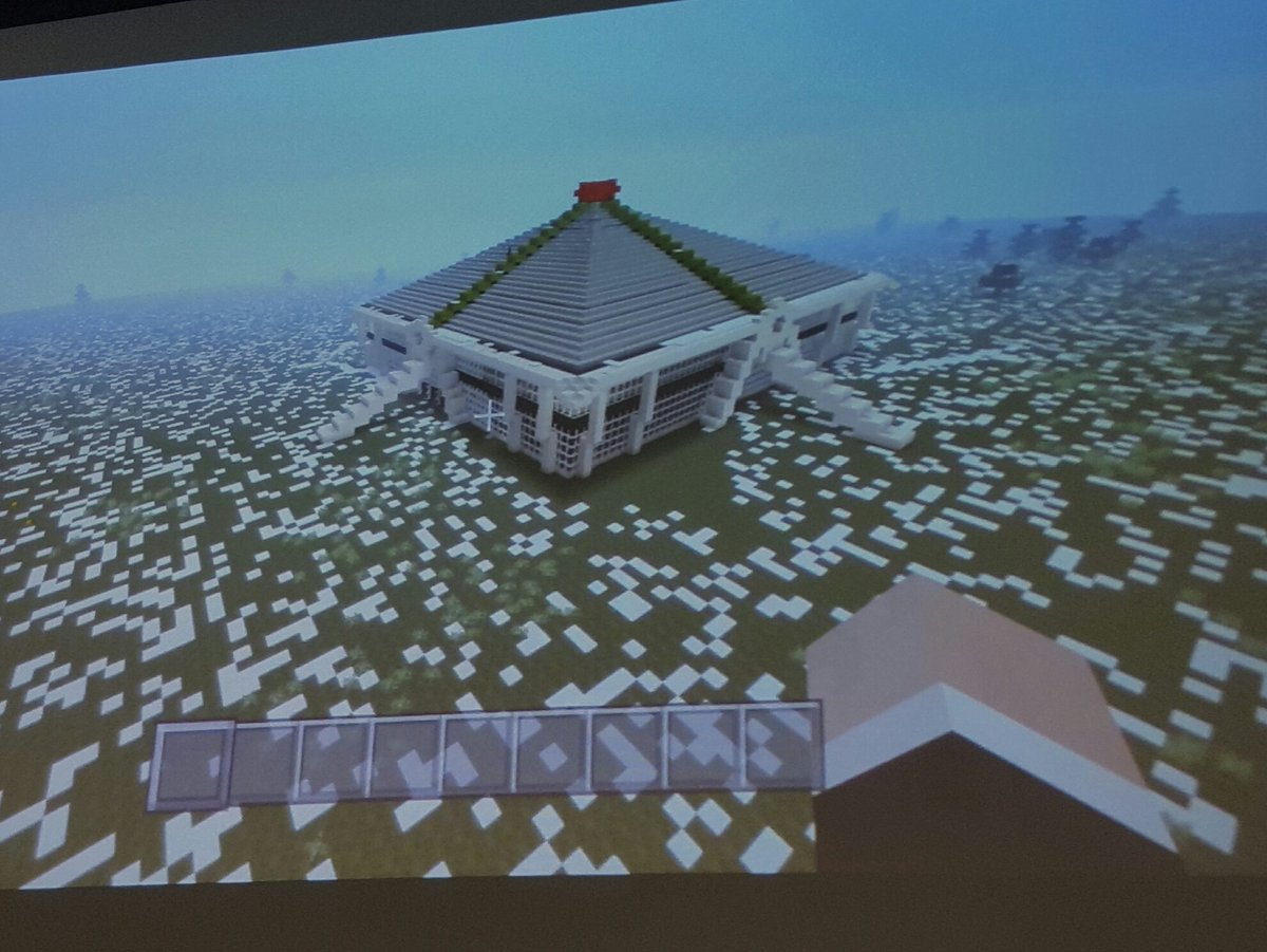 DaceCampbell's tweet photo. So impressed that 3 elementary students built #KeyArena in @Minecraft in an hour!
#STEAM #HowardSWright #RITE2016 https://t.co/sdVlzonHpv