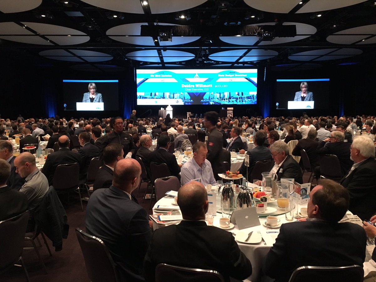 CCI_WA's tweet photo. .@CCI_CEO welcomes record crowd to CCI-.@westaustralian #WAbudget bfast w .@ColinBarnett + .@MikeNahan #wapol https://t.co/g53q57xSW1