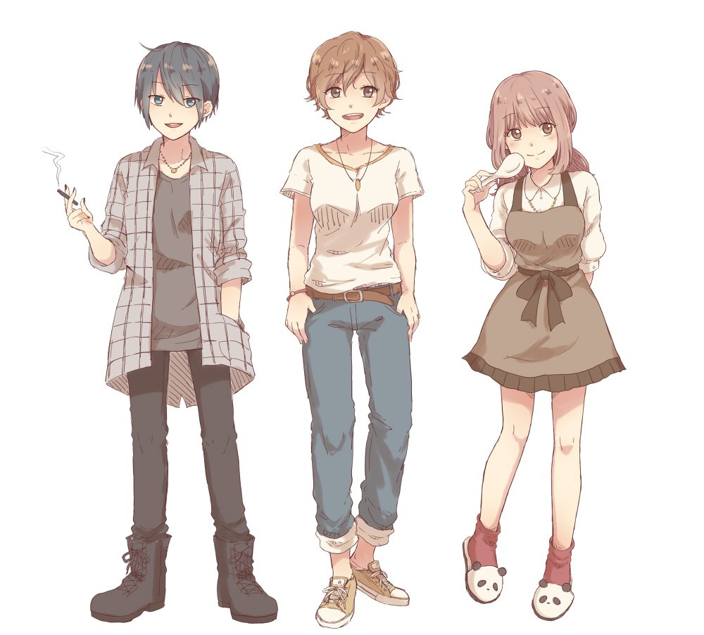 新キャラ百合。3人の女の子がシェアする話。 