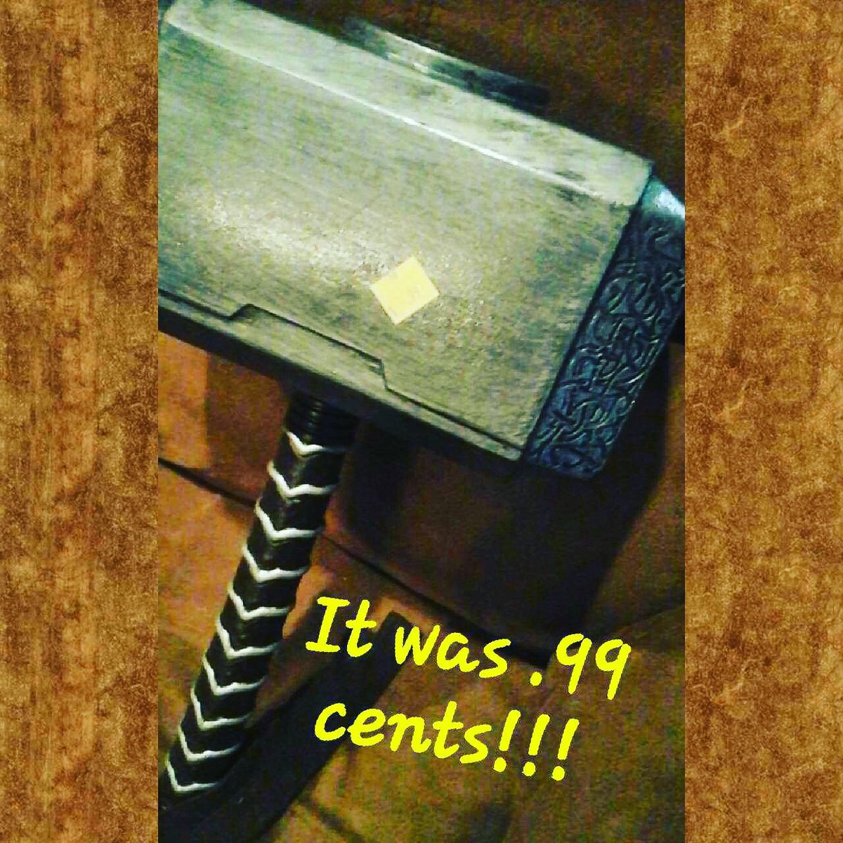 Nola_Smurfette's tweet photo. it was .99 Cents Great #cosplay accessory #thor #hammer #gamergirl #thrift store #geekgirl #comics #schnanigans https://t.co/UyPGHohd7c