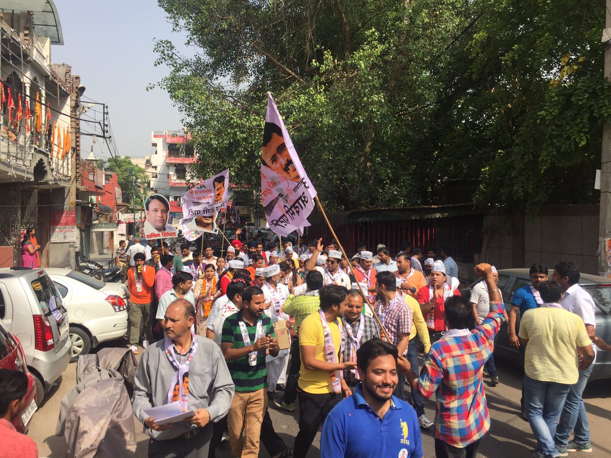 SachinAAP_'s tweet photo. Rally at Keshav puram. https://t.co/fHPnWQEaCj
