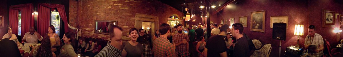 aardrian's tweet image. #CreateUpstate kick-off party panorama @ Aster.