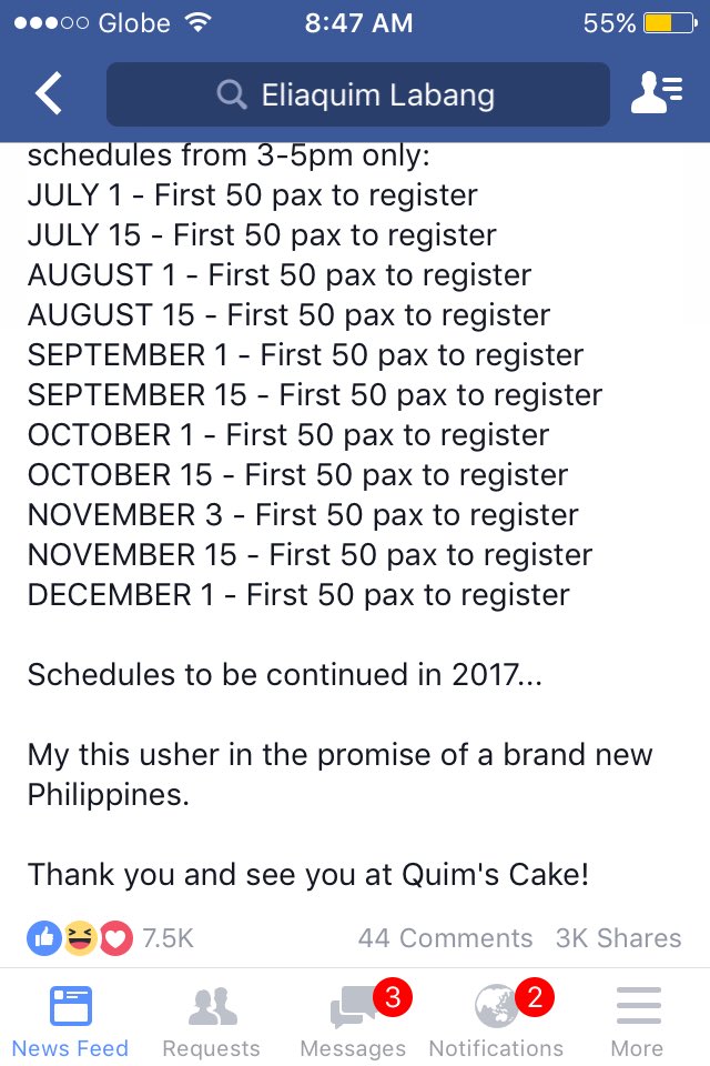 dalaga_marikit's tweet photo. @karloSC101 eto nka sched pala free cake Nya up to next year may catch p u need to like his page ganon🙄 #Duterte https://t.co/7TO87nI1cS
