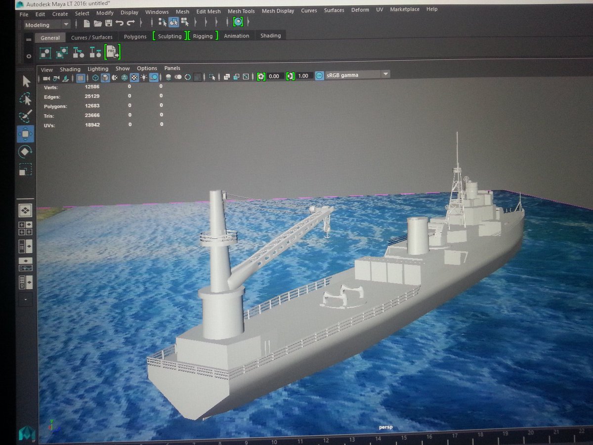 _nicolit's tweet photo. One step closer to my dream job.. 😊😍 My first ever 3D model of IJN Akitsushima! 🚢
#AutodeskMaya2016 https://t.co/fqp1RUd0D4
