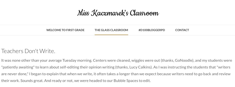 MissKsClassrom's tweet photo. New blog post is up! Inspired by none other than my little friends: Teachers Don't Write. https://t.co/npWrCOWPgs https://t.co/QiHTNMKngI