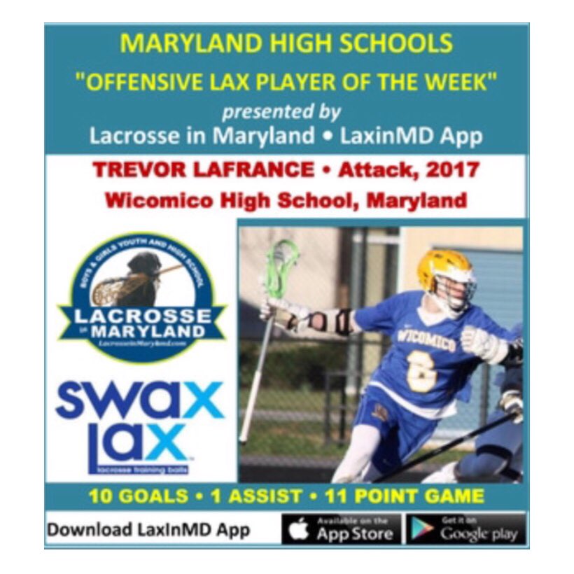 Lacrosse In Maryland On Twitter Trevor Lafranceawarded