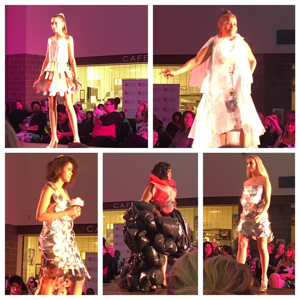 PiaGarbutt's tweet photo. Supporting #operationcinderella @CamdenKroc #garbagegala #recycled #fashions benefiting moms! https://t.co/1YGivaZrAY