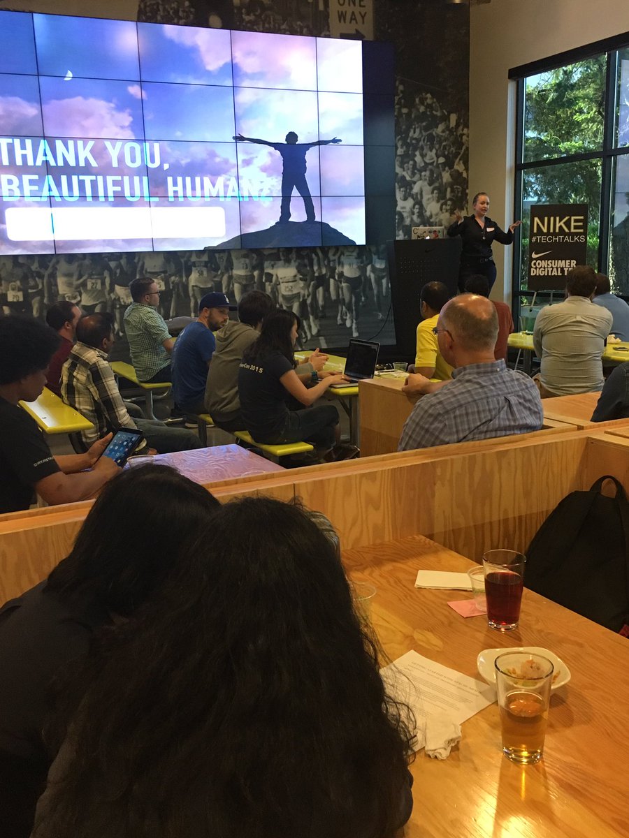 mrc_pdx's tweet image. Thanks for giving a great talk at the #niketechtalks @dtrapezoid!!