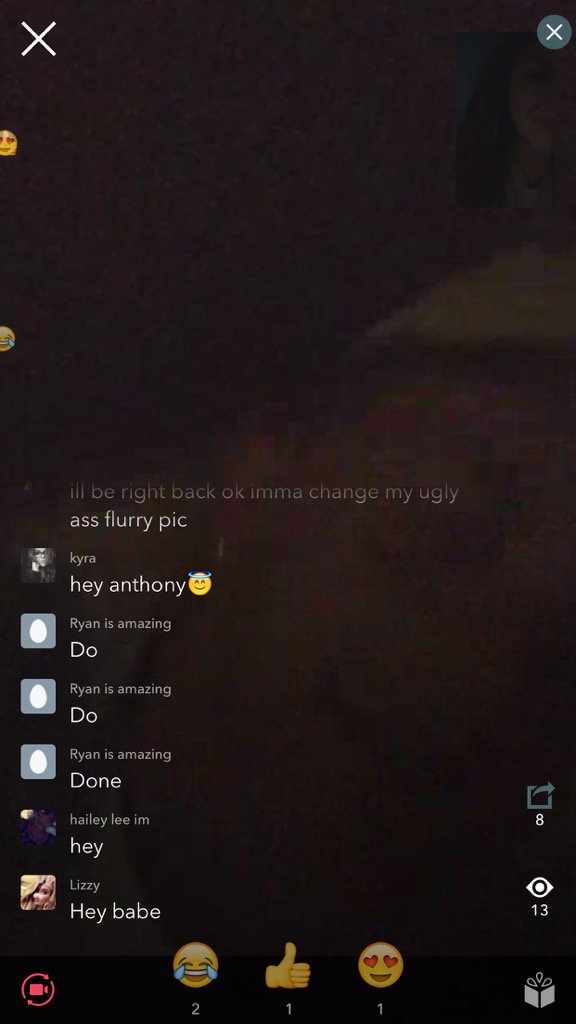 Sxvvyyy's tweet photo. Check out @anthony_tripke LIVE on #FlurryLive: Wait come back it turned off https://t.co/jzzfJF8qyF https://t.co/9SpOFLdrml