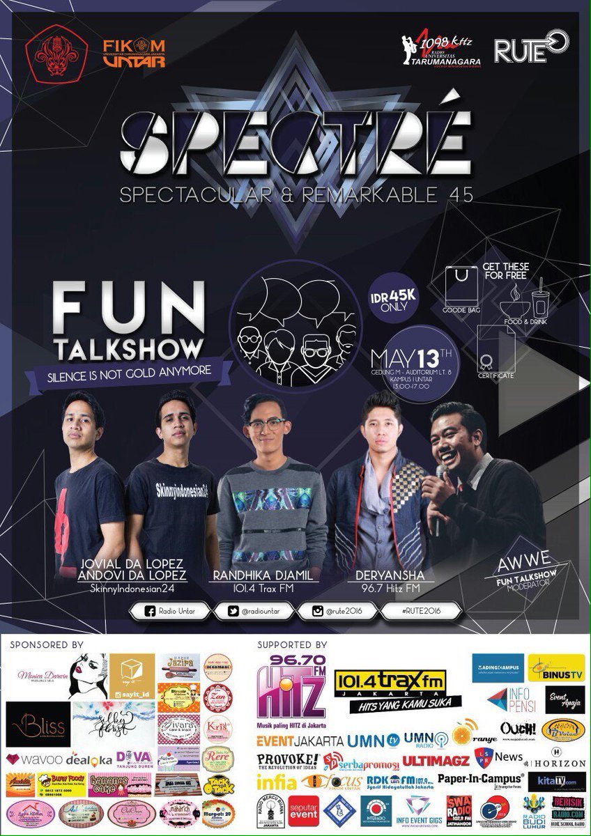 Are you ready for today? SPECTRE akan dilaksanakan hari ini loh guys yuk merapat! #RUTE2016 #SPECTRE #radiountarexpo