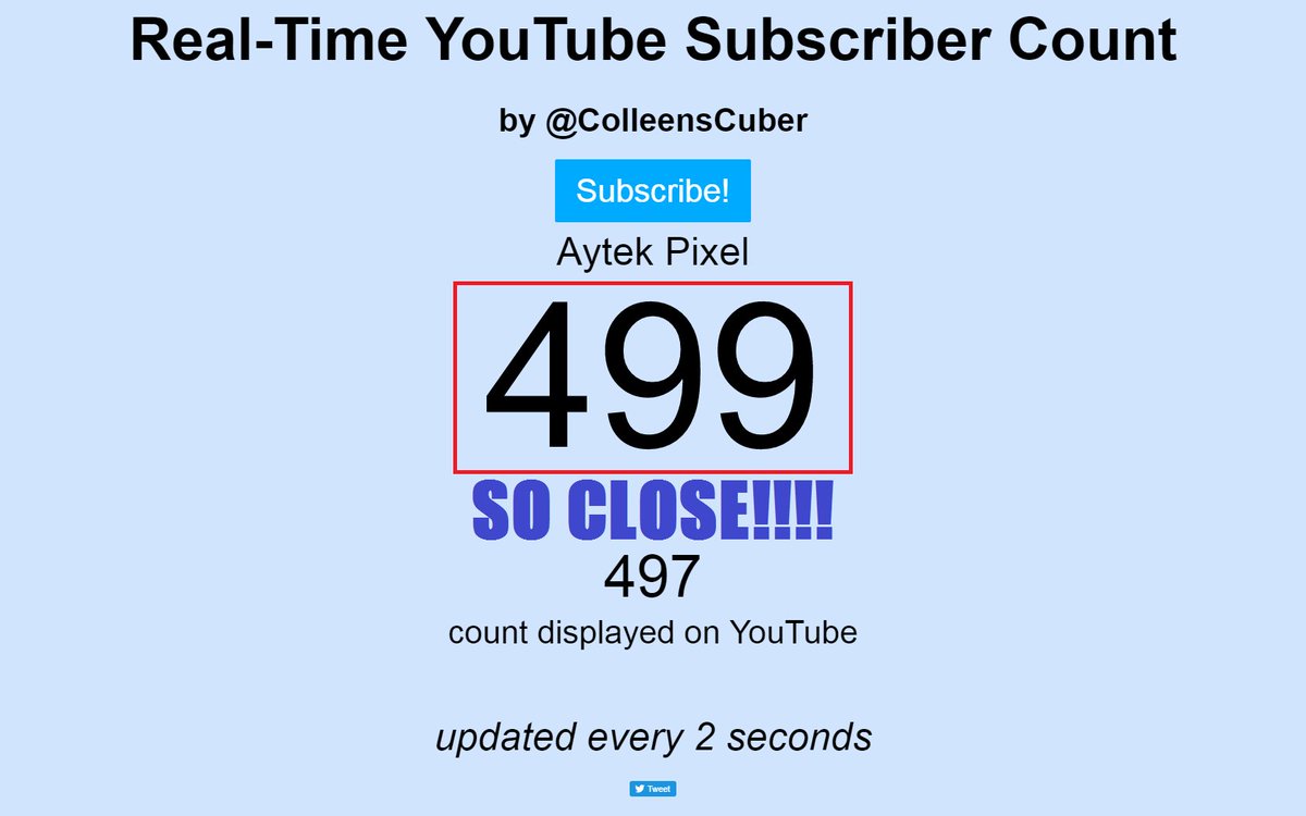 ThatGuyPixel's tweet image. We are only 1 away from 500 Subscribers! &amp;lt;3