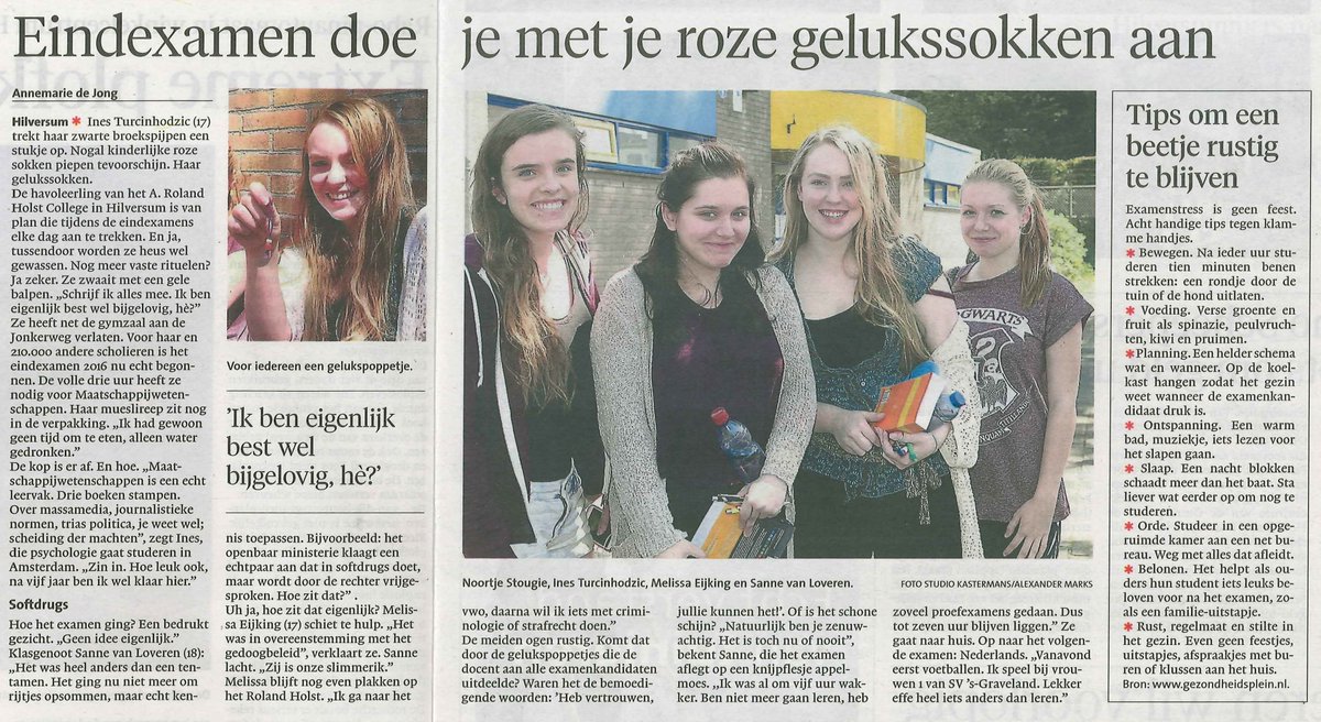 Eindexamen? Dat doe je met je roze gelukssokken aan.
gooieneemlander.nl/regionaal/gooi…
