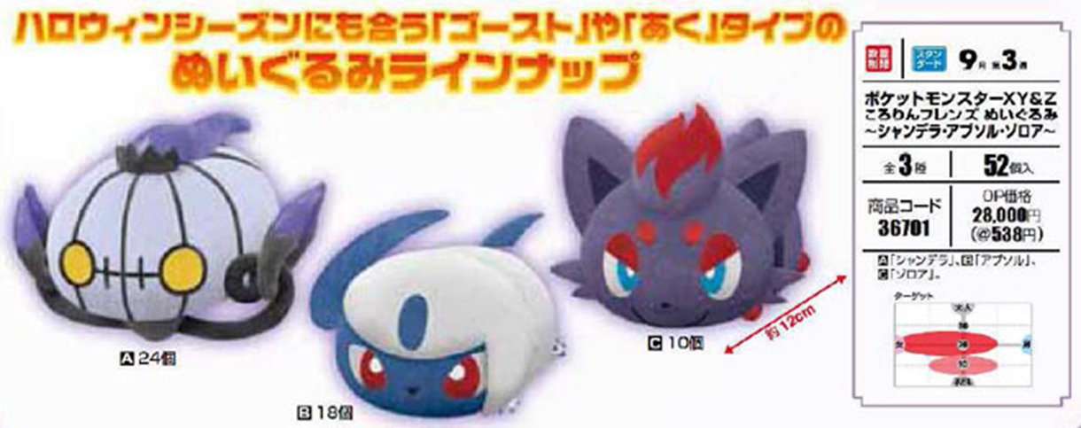 ポケモンセンターnakayama 9月のプライズ情報その1 追加補足 くつろぎタイムのブイズ 8 9月で揃います ころりんフレンズのシャンデラ アブソル ゾロア T Co Q10gac6aep Twitter