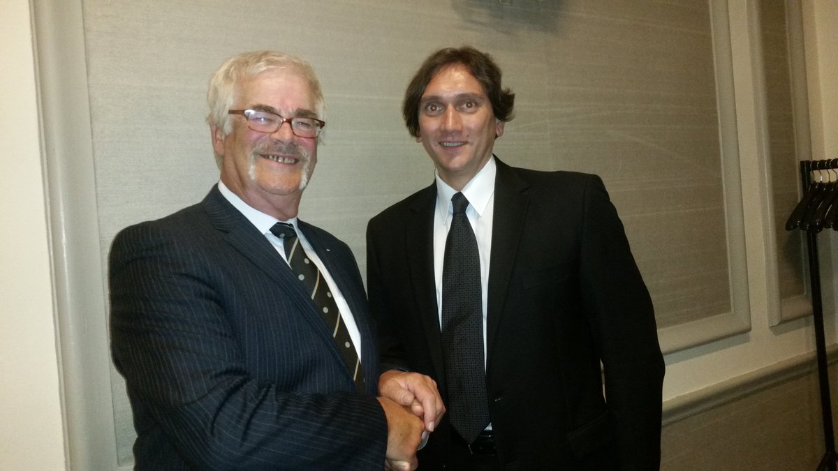 Our newest member with the WM after his initiation last night. A wonderful night and a great Candidate.