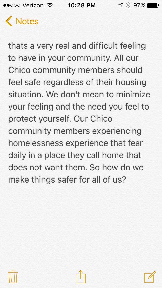 ChicoTransients's tweet photo. @allthingsparkly we appreciate you wanting to engage in a conversation #Chico #ChicoCa https://t.co/fCsLYaJi05